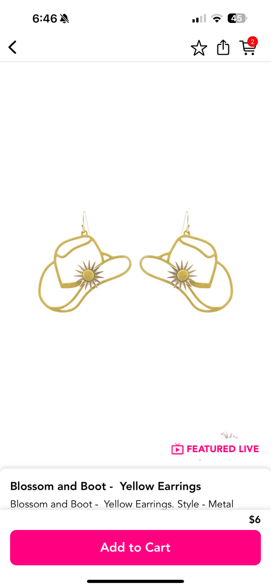 Blossom and Bloom SS Cowboy Hat Earrings