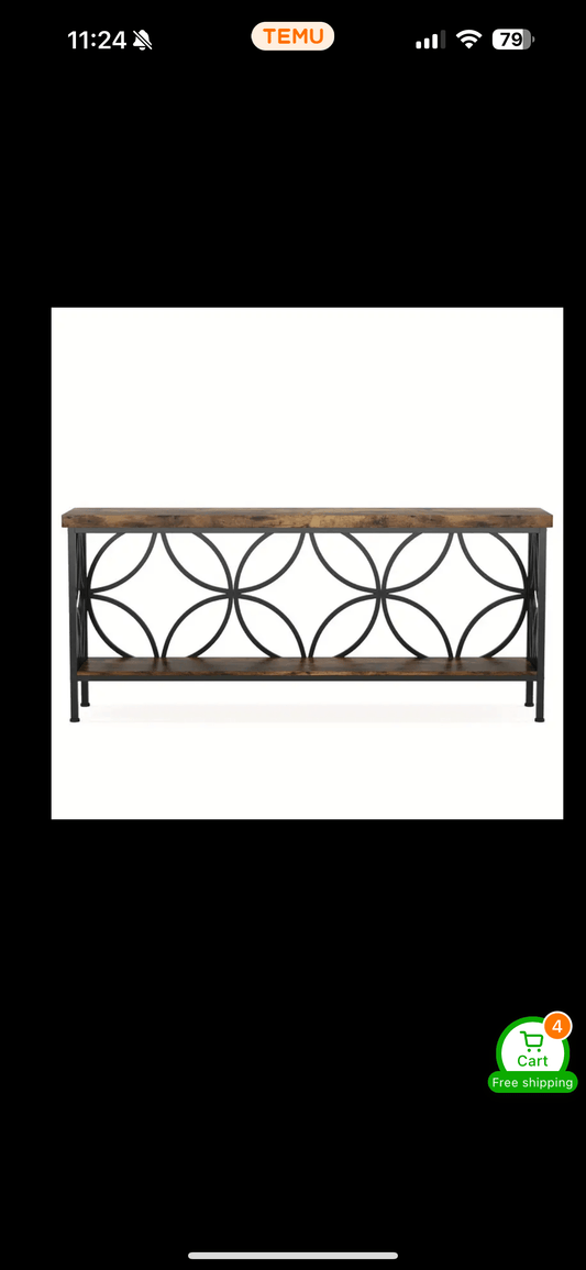 Table with metal detailing