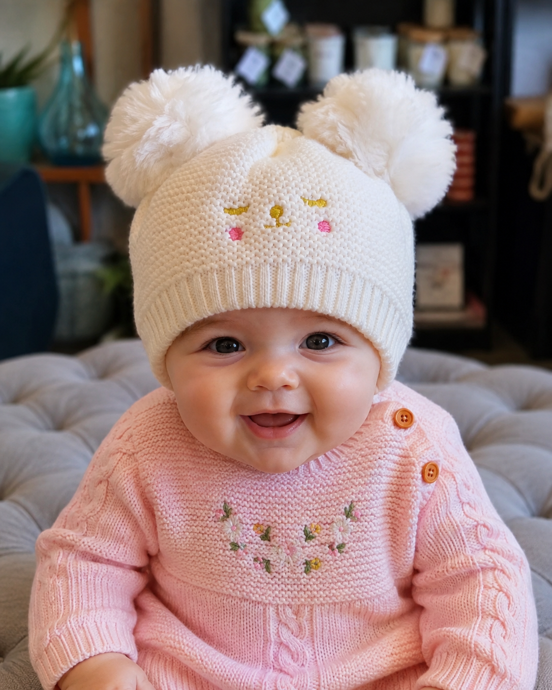 Kids PomPom Hat