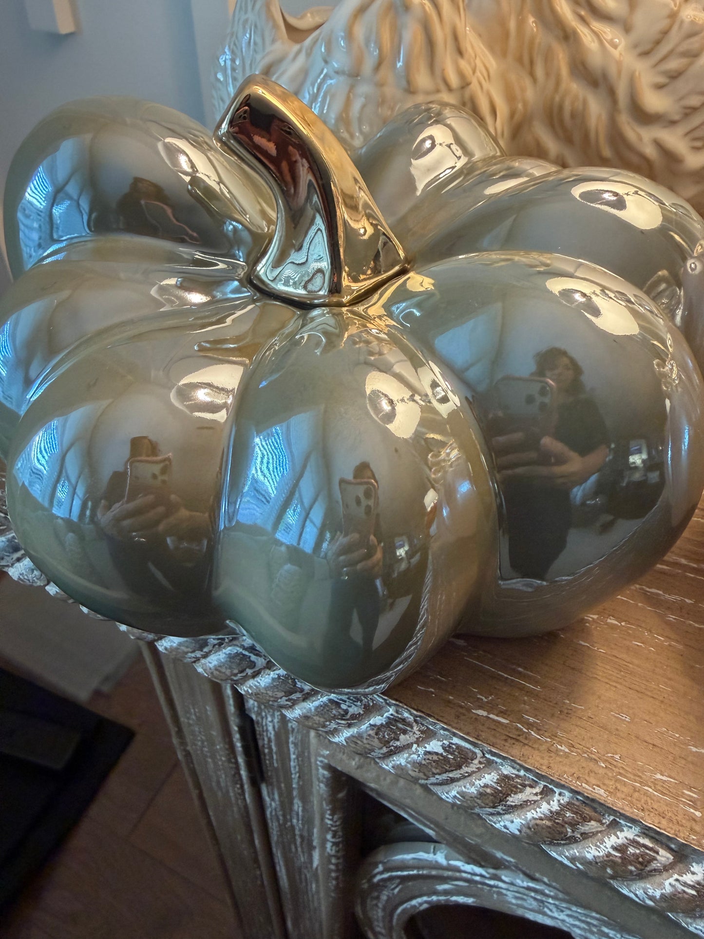Green Iridescent Pumpkin