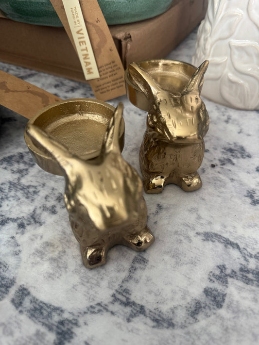 Gold Bunny Candle Holder