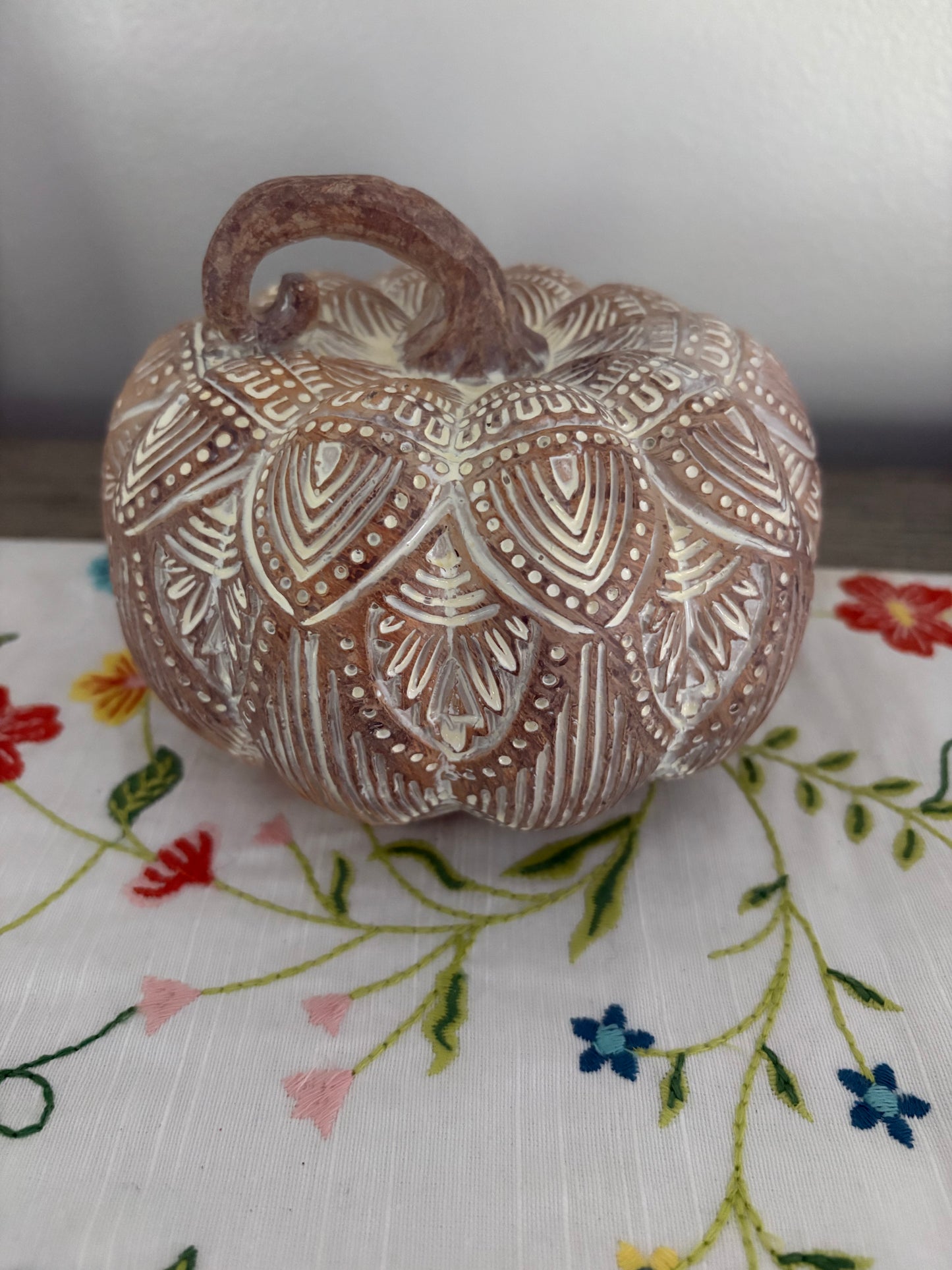 Wood Carved Pumpkin