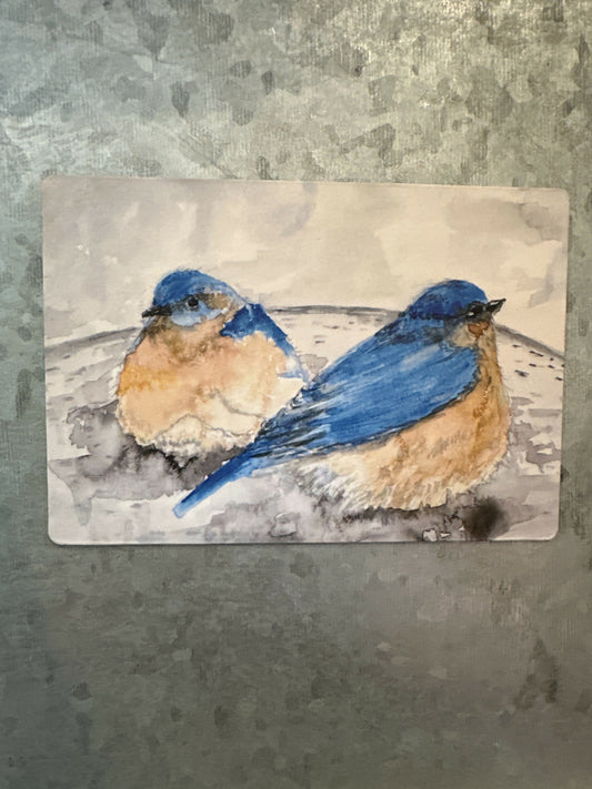3.5x5 Art Magnet-Two Bluebirds