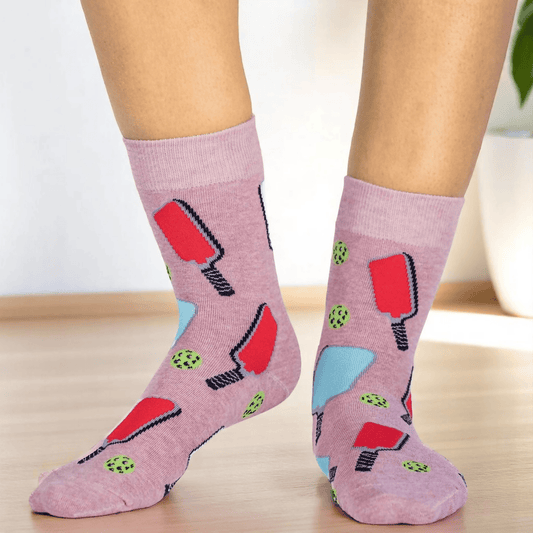 Womens Pickleball Socks Life is Socks Pink