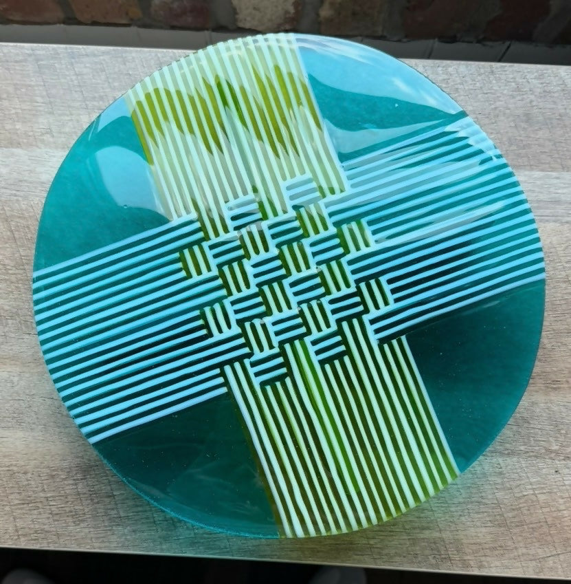 Blue/Green Woven Serving Plate