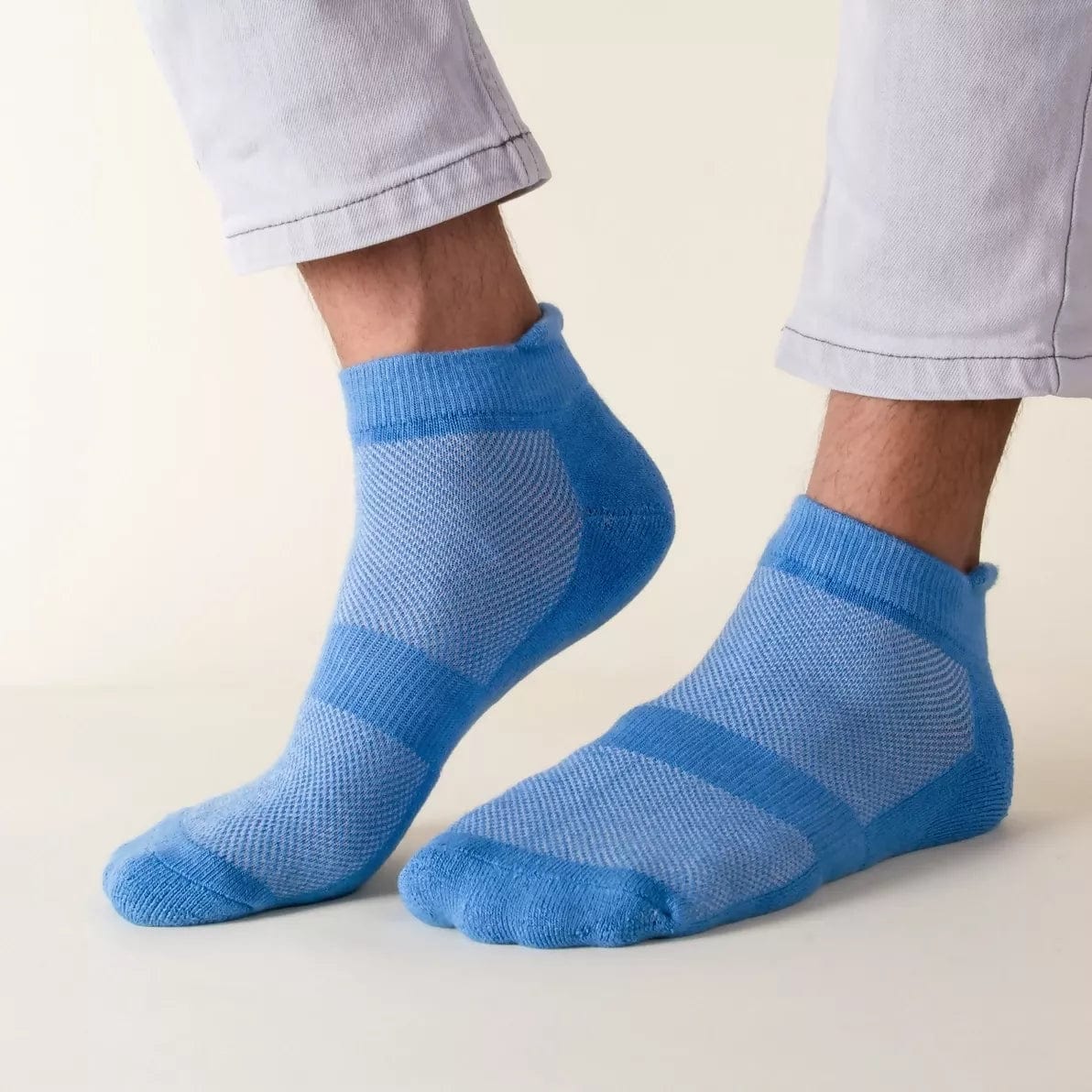 Mens and Womens Blue Bamboo Ankle Socks Life is Socks