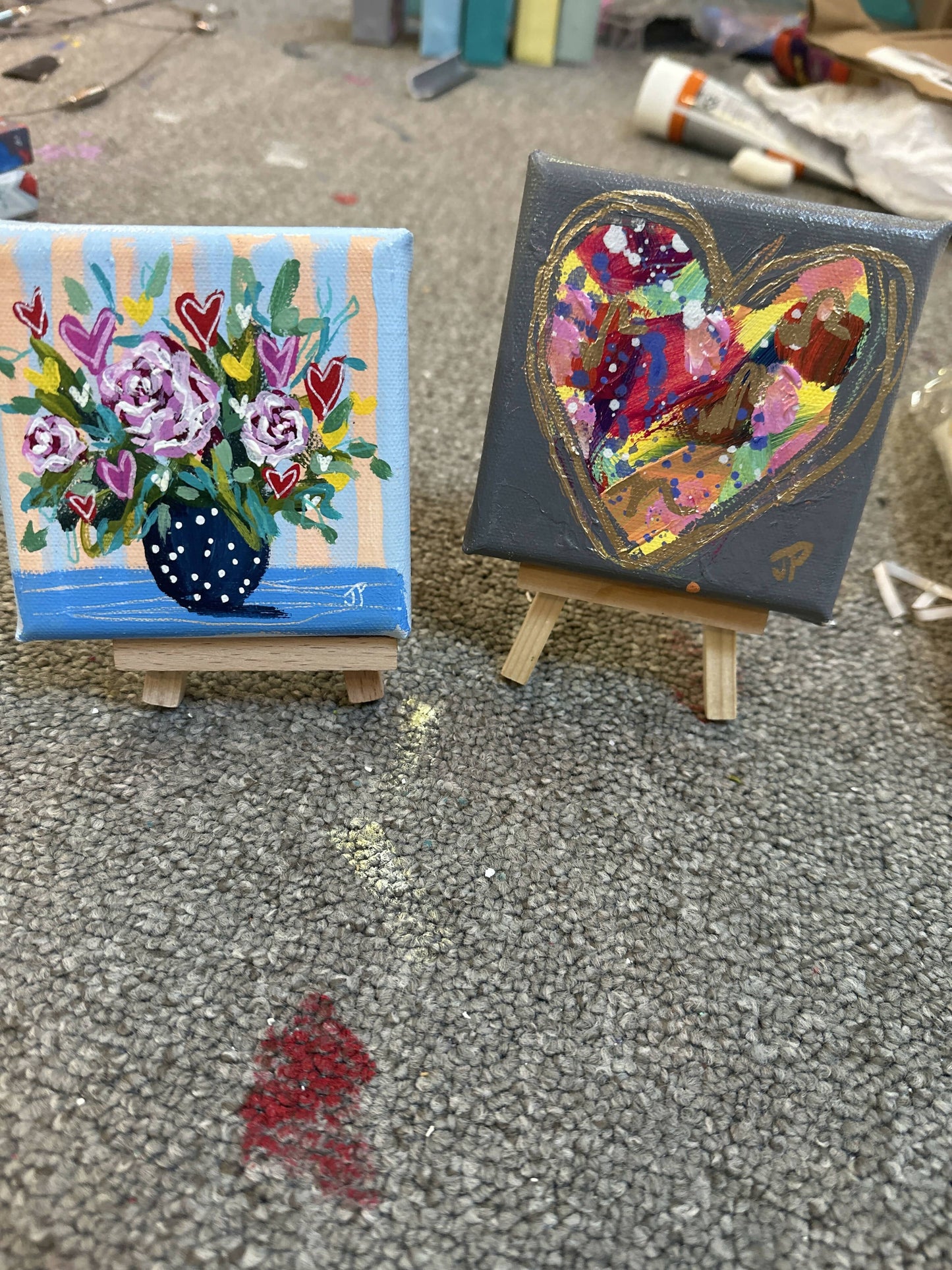 Pierce Paints original mini painting & easel