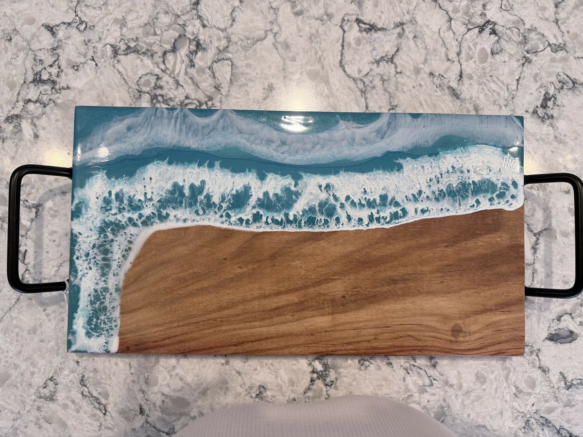 Teak Charcuterie Brd W/Hndl 16x9