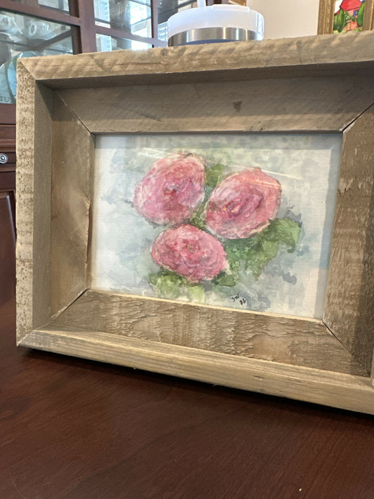 5x7 Watercolor rustic 8x10 frame “Three Beauties”