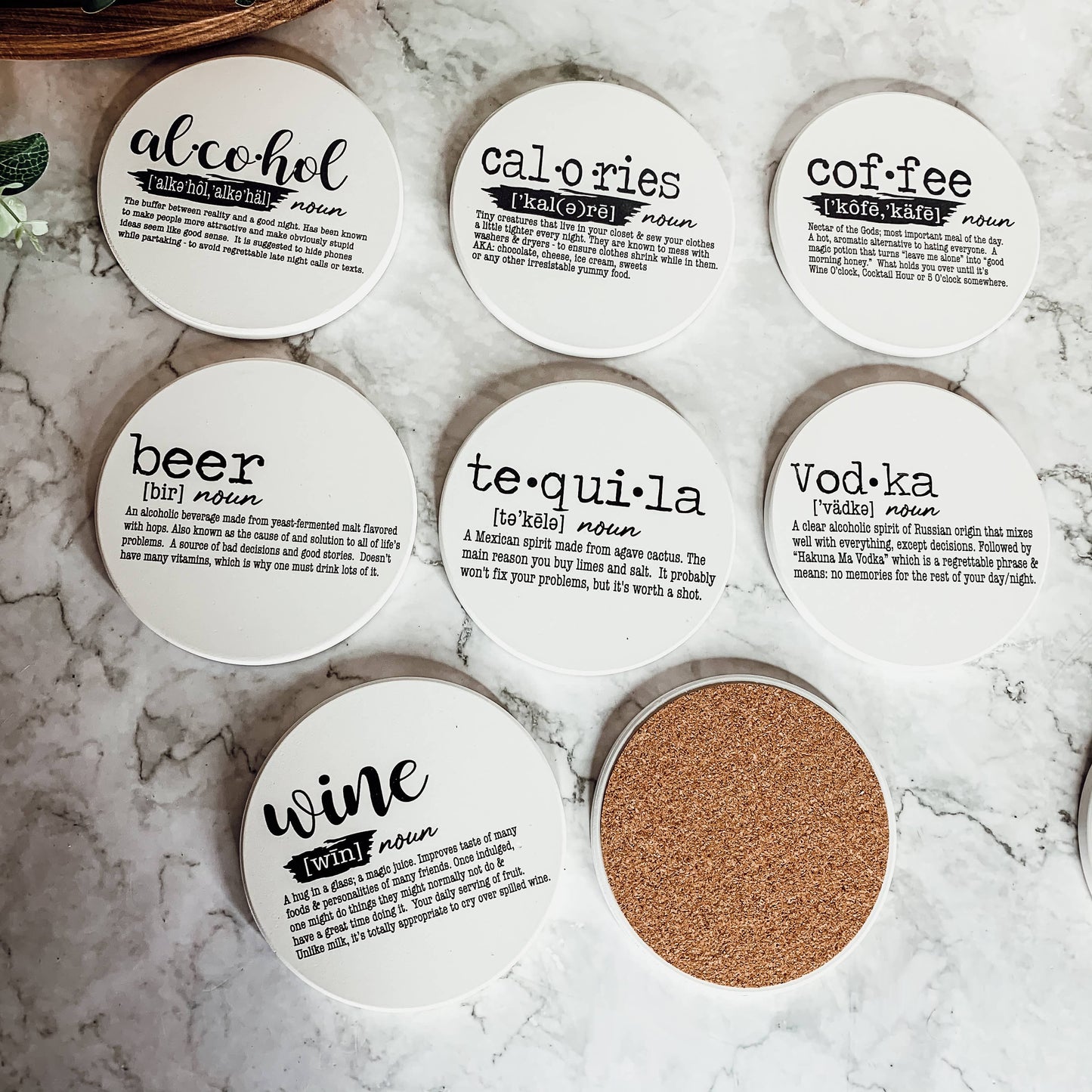 Funny Coaster Gift Sets, Humor Drink Dictionary Definitions