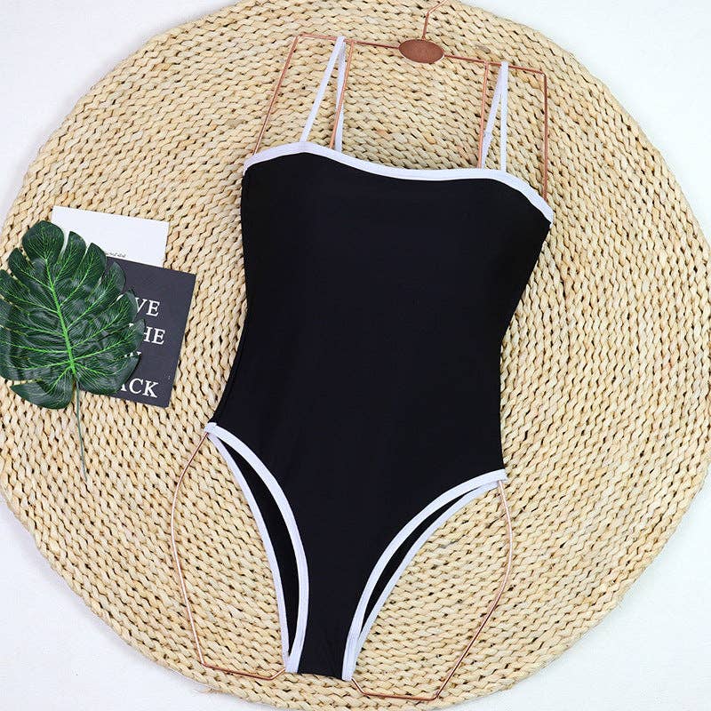 Simple Color Block Sexy One Piece Swimwear DPSW1114