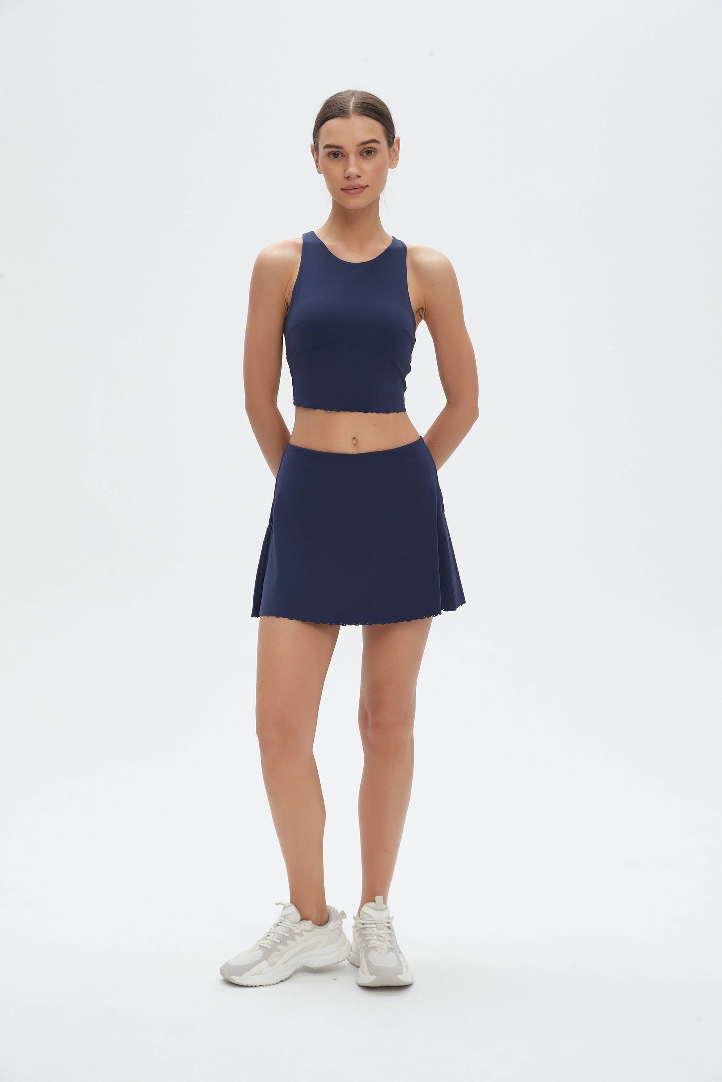 Minoa Ruffle Sports Bra and Skirt 2-Piece Activewear Set