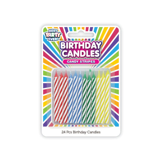 Primary Color Birthday Candle Candy Stripes