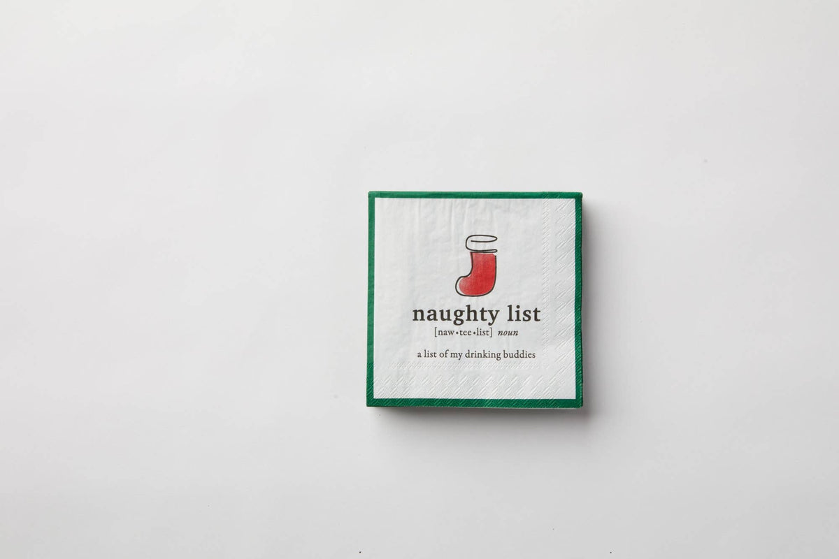 Naughty List Paper Beverage Napkin