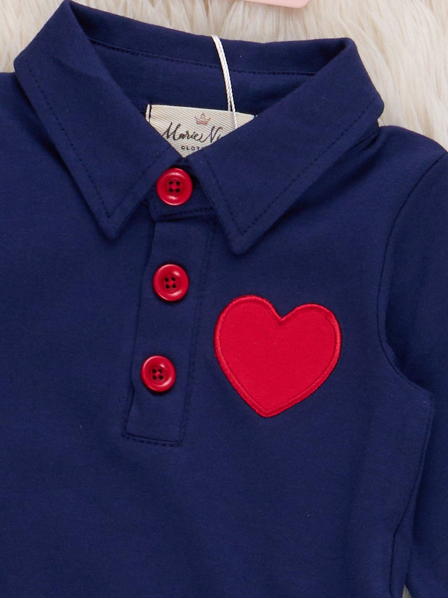 Love Game Polo Embroidered Onesie