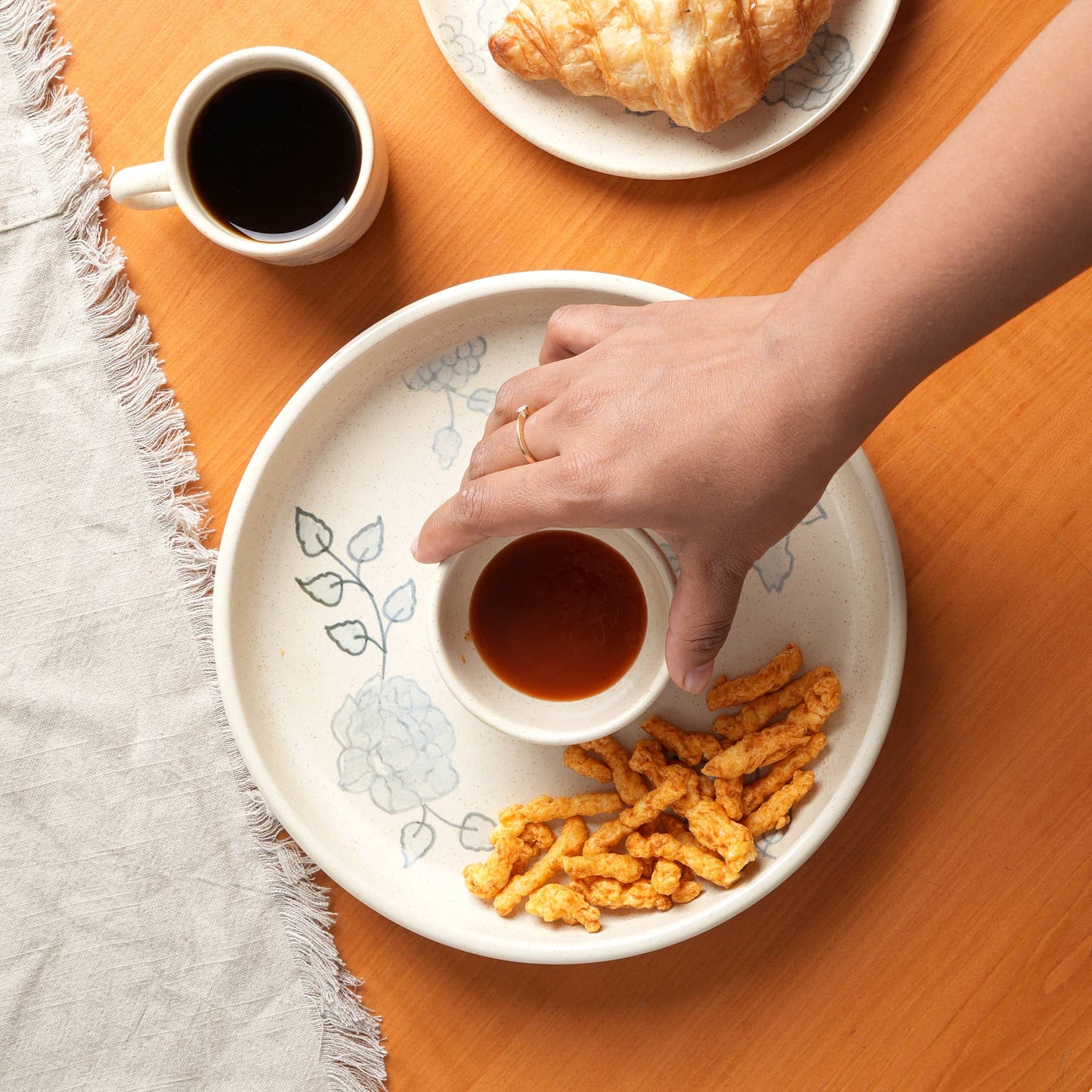 Handcrafted Ceramic Chip and Dip Bowl