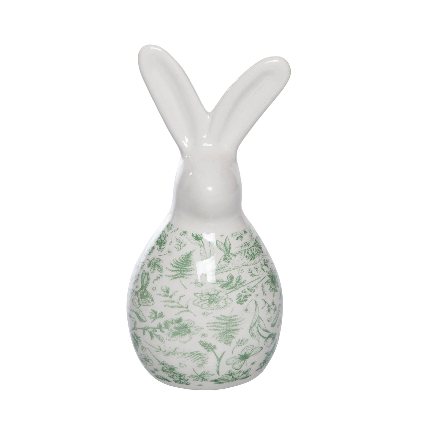Rustic White Rabbit Figurine - Ceramic Easter Decor