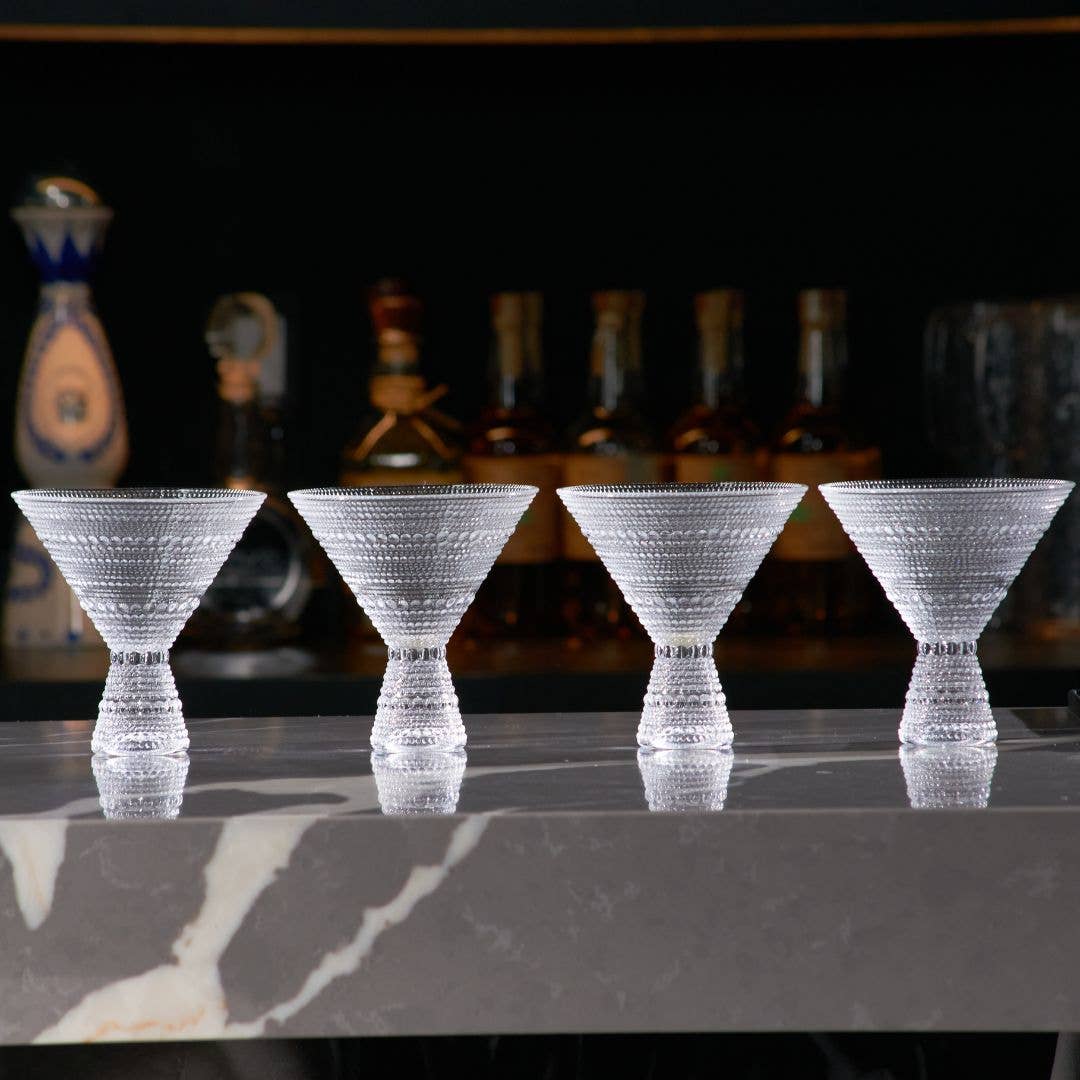 Clear Hobnail Martini Glasses (Set of 1) -9oz