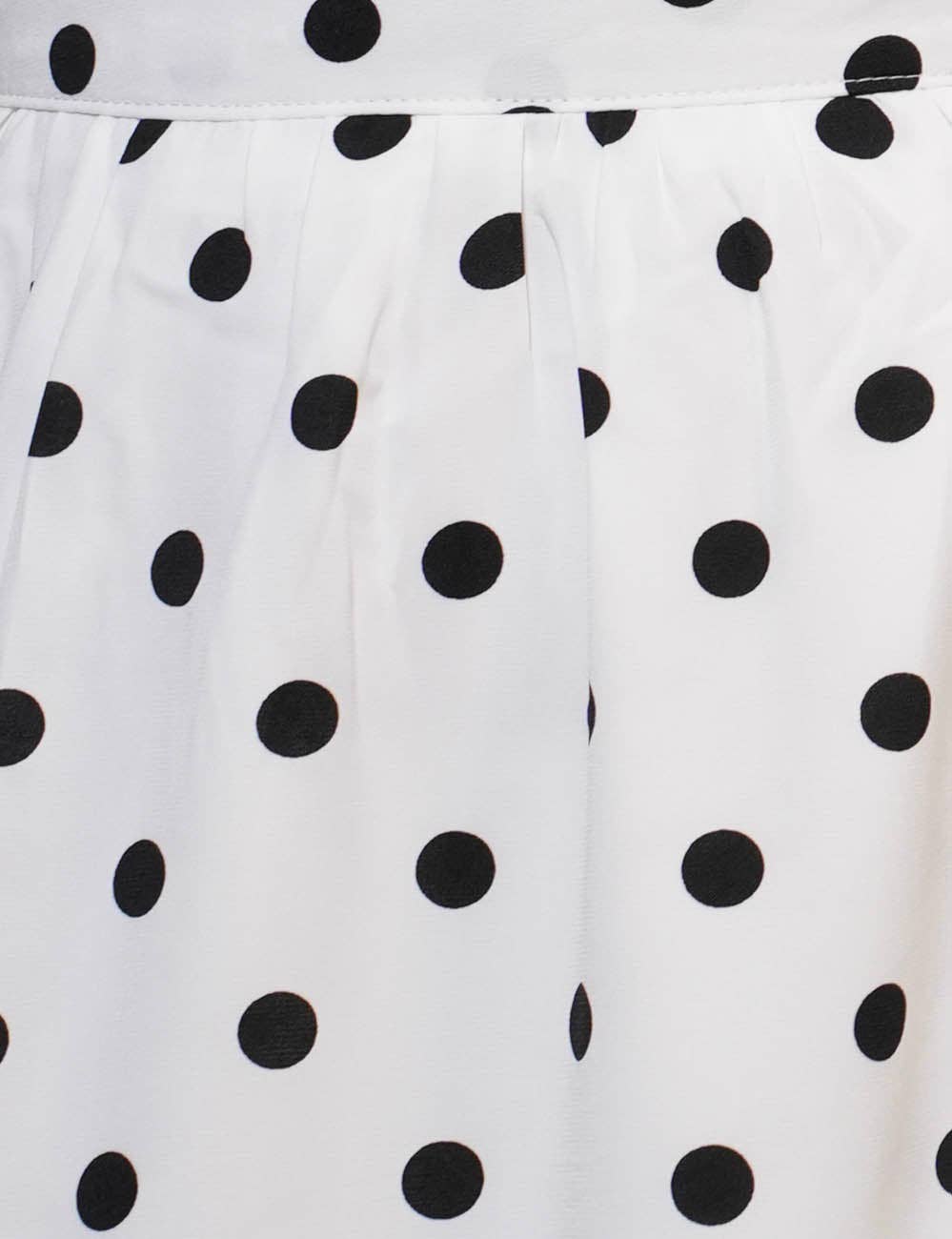 Ladies Polka Dot Crop Top Midi Skirt 2PCS Set