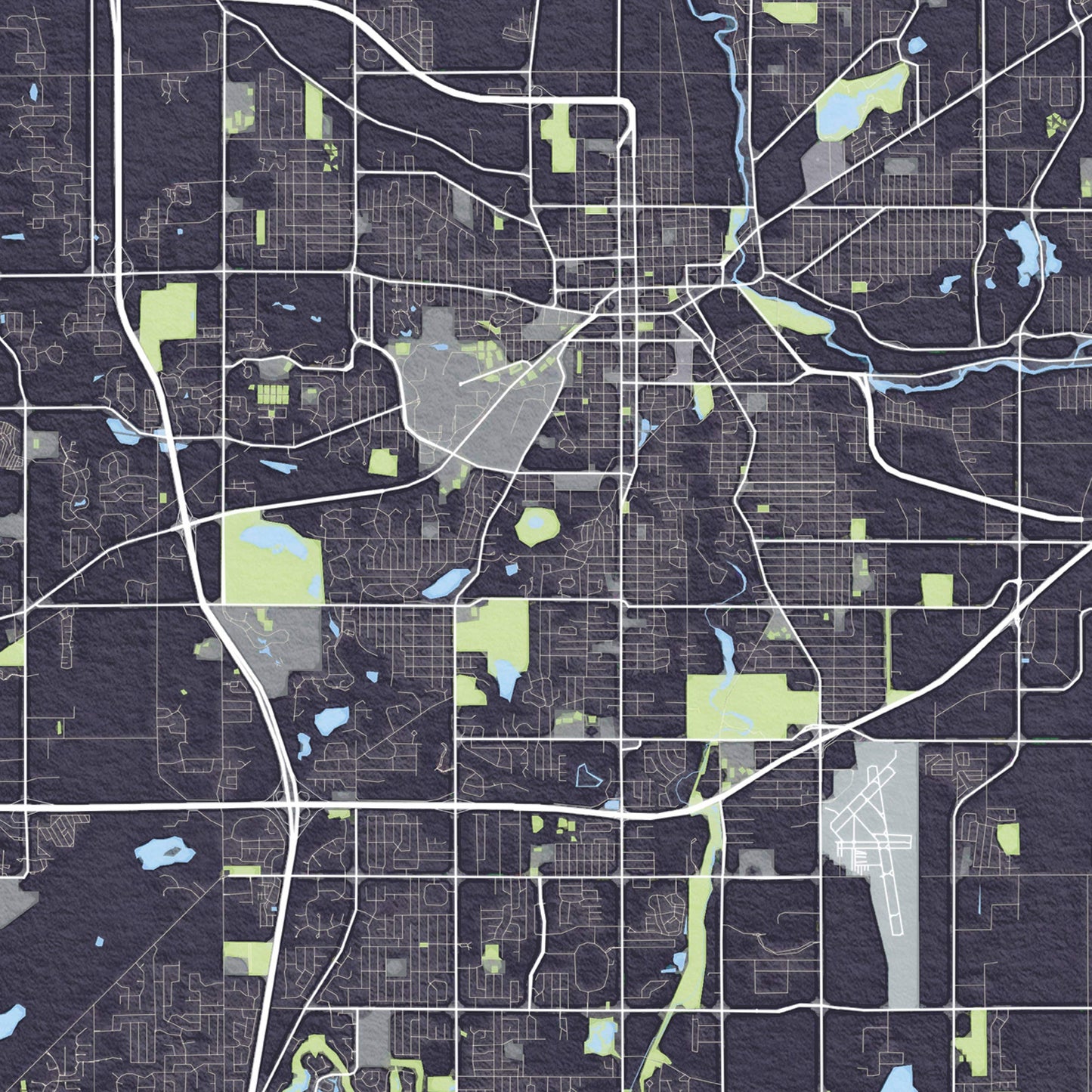 Wendell City Map Print -