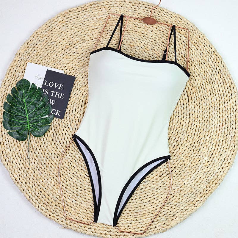 Simple Color Block Sexy One Piece Swimwear DPSW1114