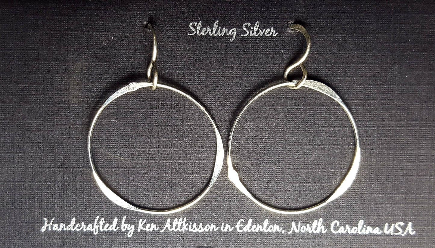 Sterling Silver Earrings Large Circle