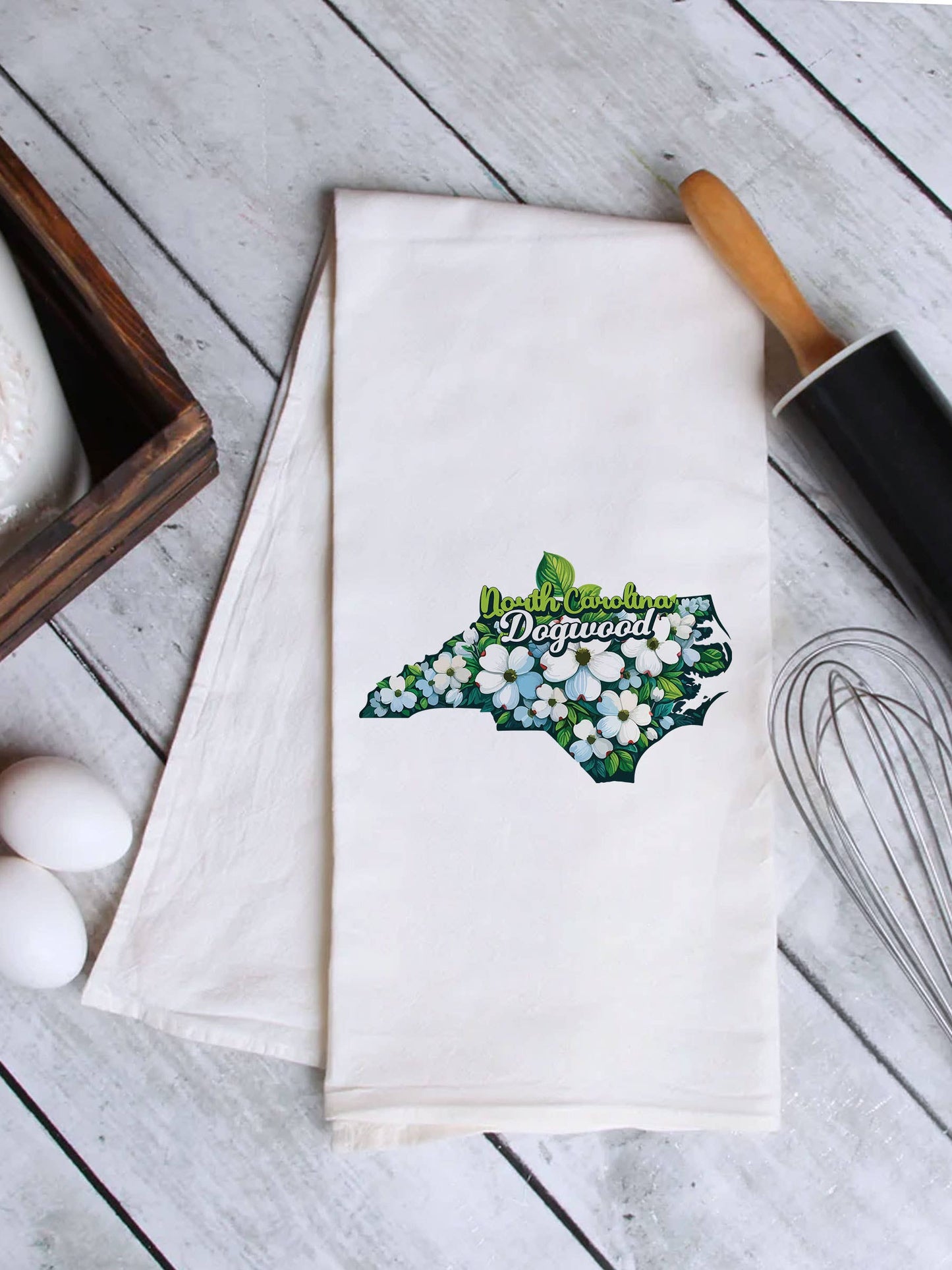 North Carolina State Flower Dogwood Tea Towel Dish & Kitchen