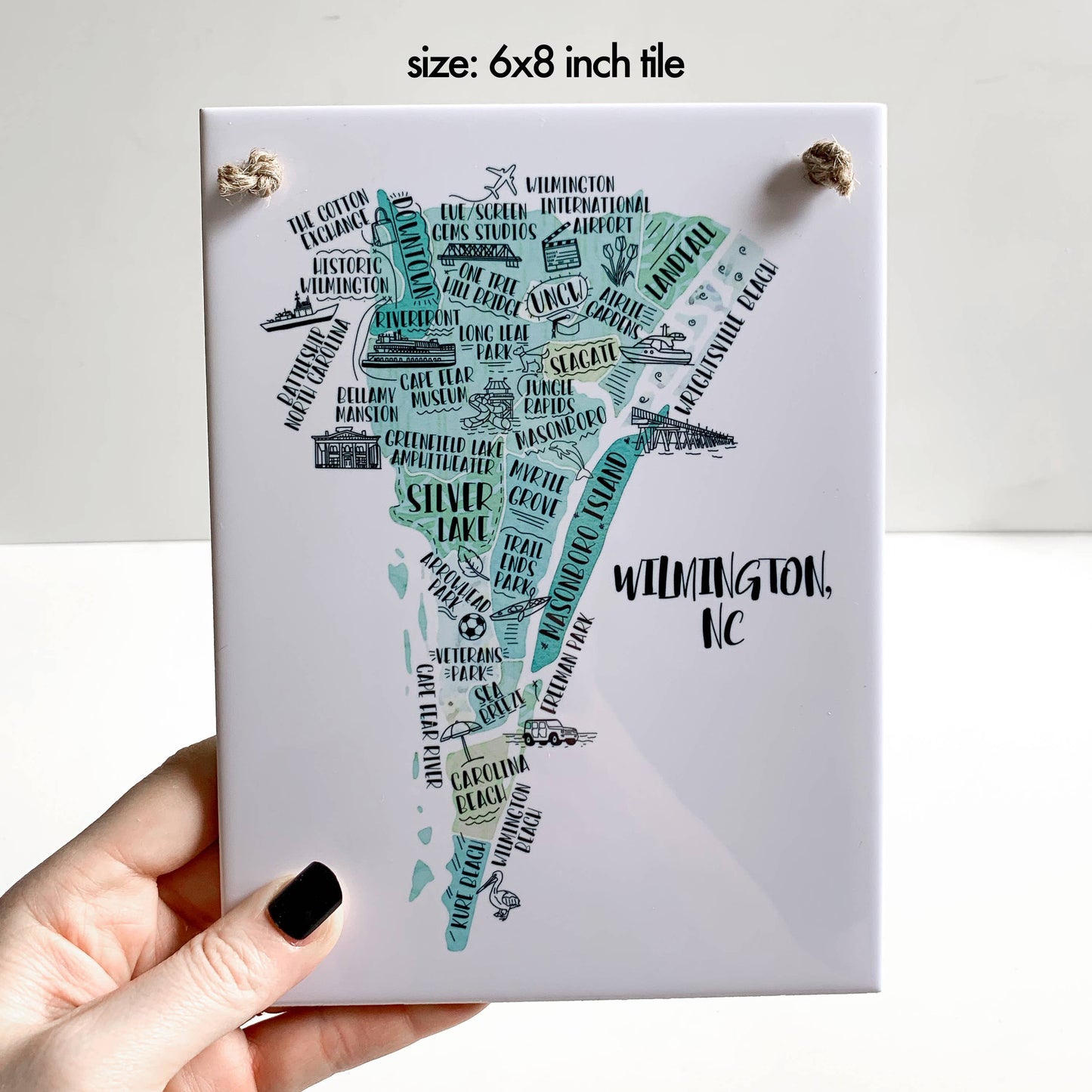 Hand Drawn Map Tile Sign -
