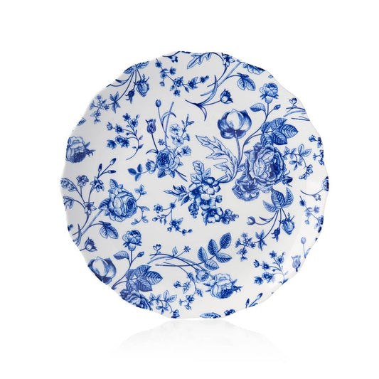 Blue Vintage Floral Scalloped Dinner Plate - 1 piece