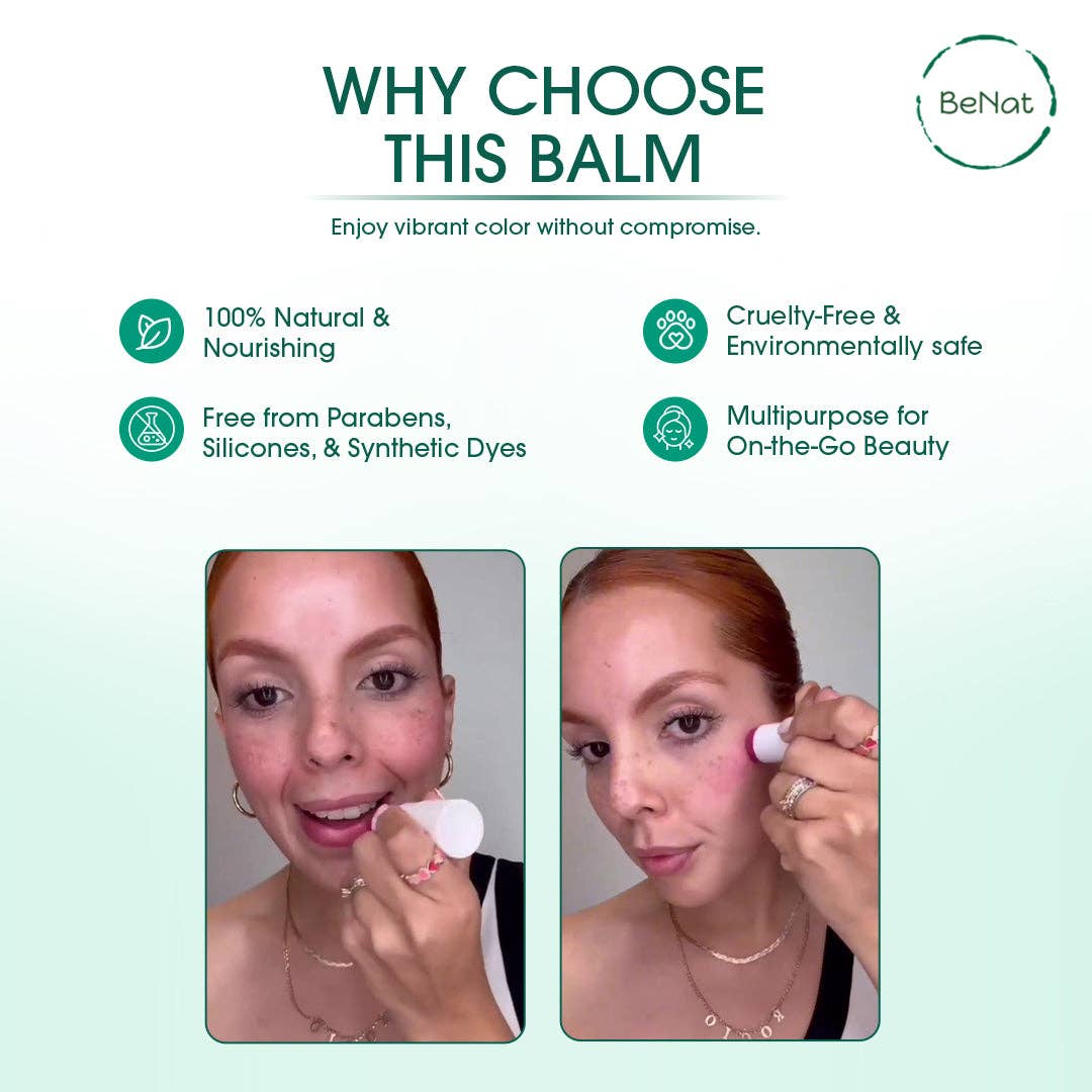Lip & Cheek Balm. 2 in 1 Natural Bloom Lipstick.