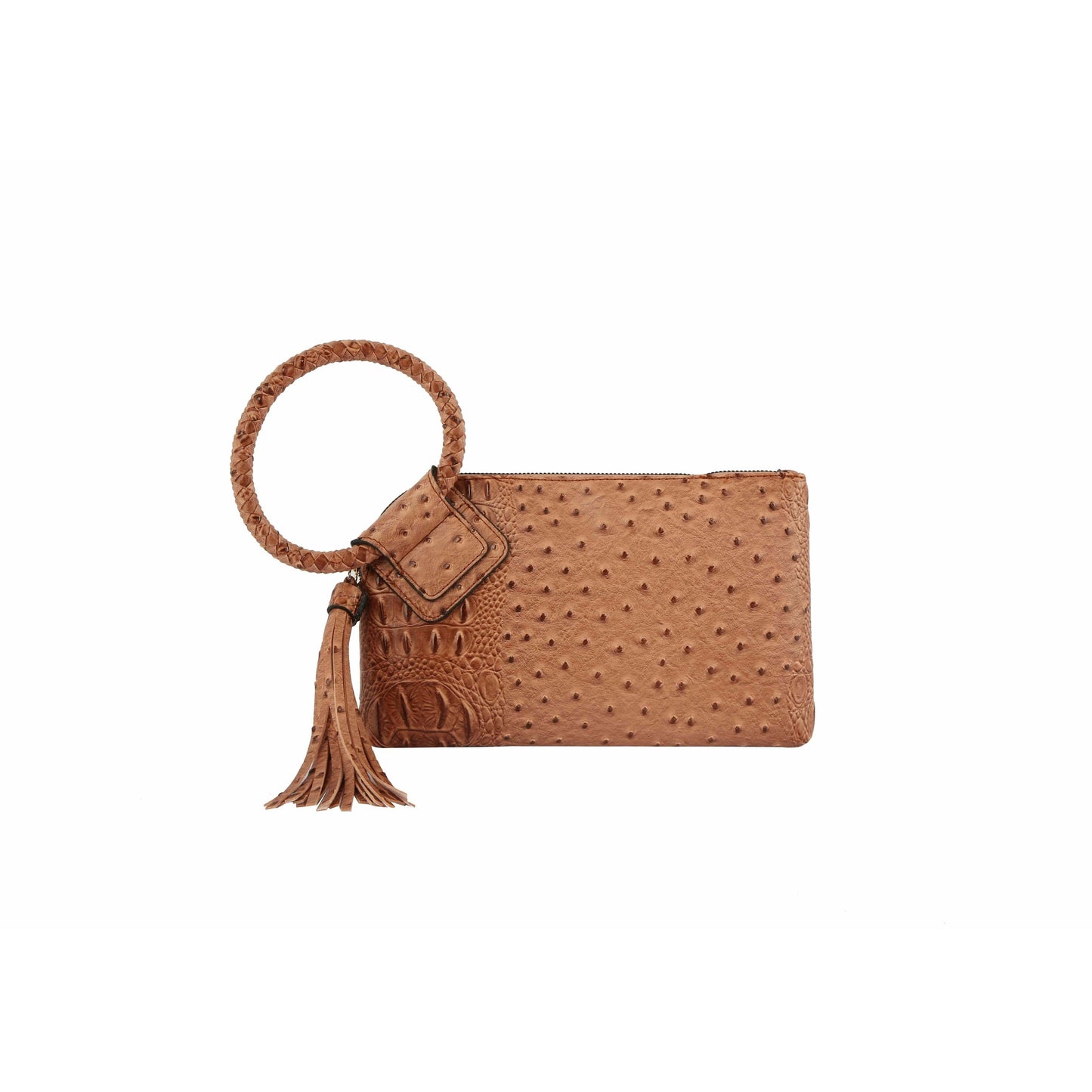 HF  Tassel Accented Embossed Wristlet Clutch  JYV-0374