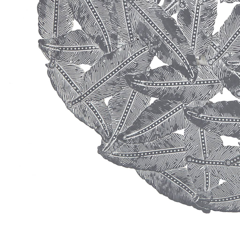 100% Metal Painted Feather Cutout Wall Decor