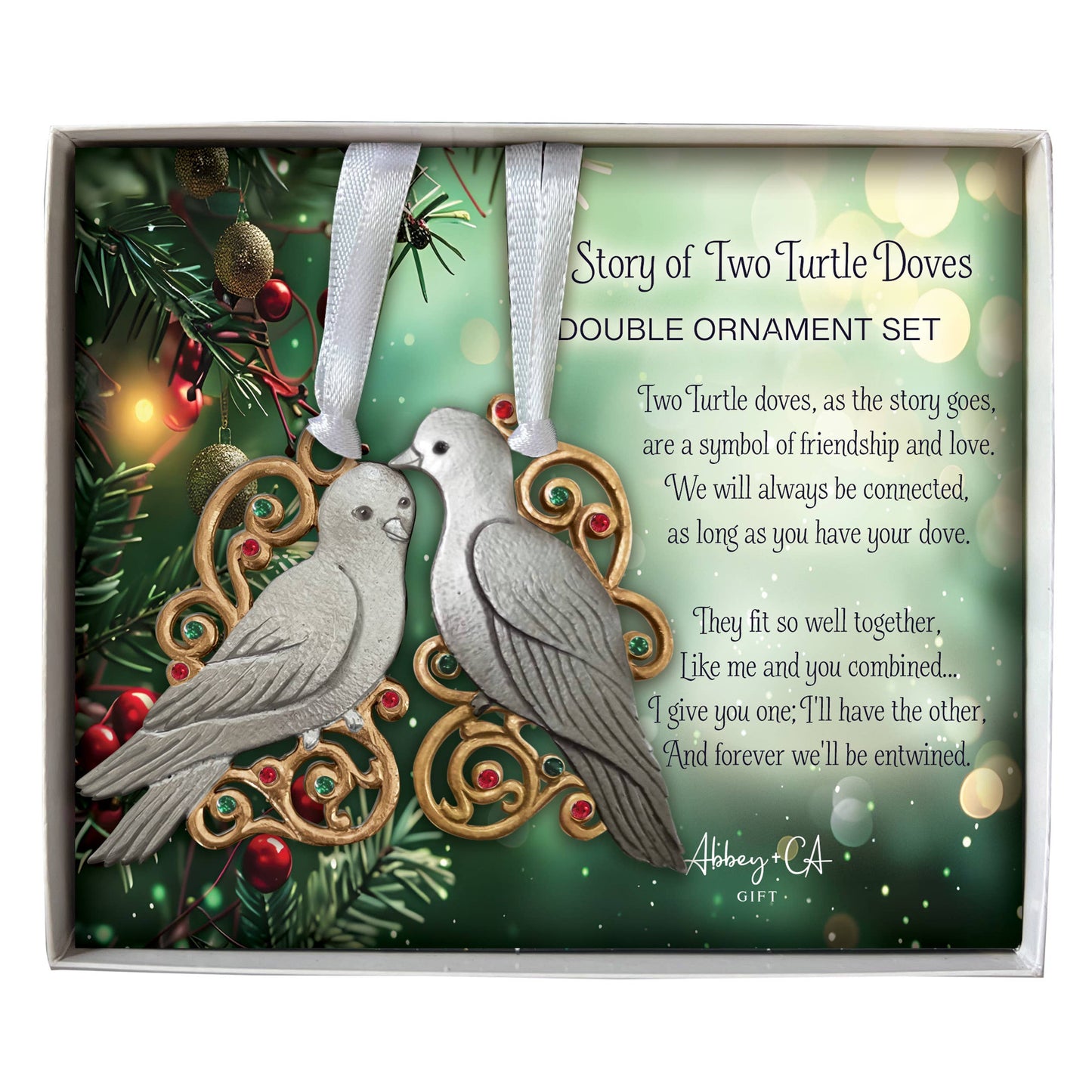 Turtle Doves Ornament Set