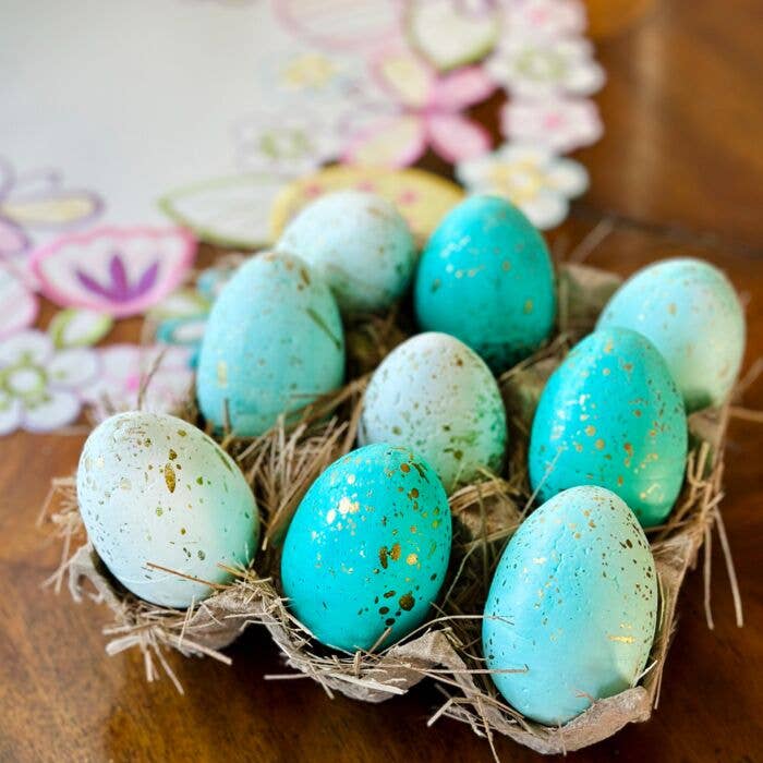 Easter Eggs Set of 12 (color: blue, turquoise, gold)