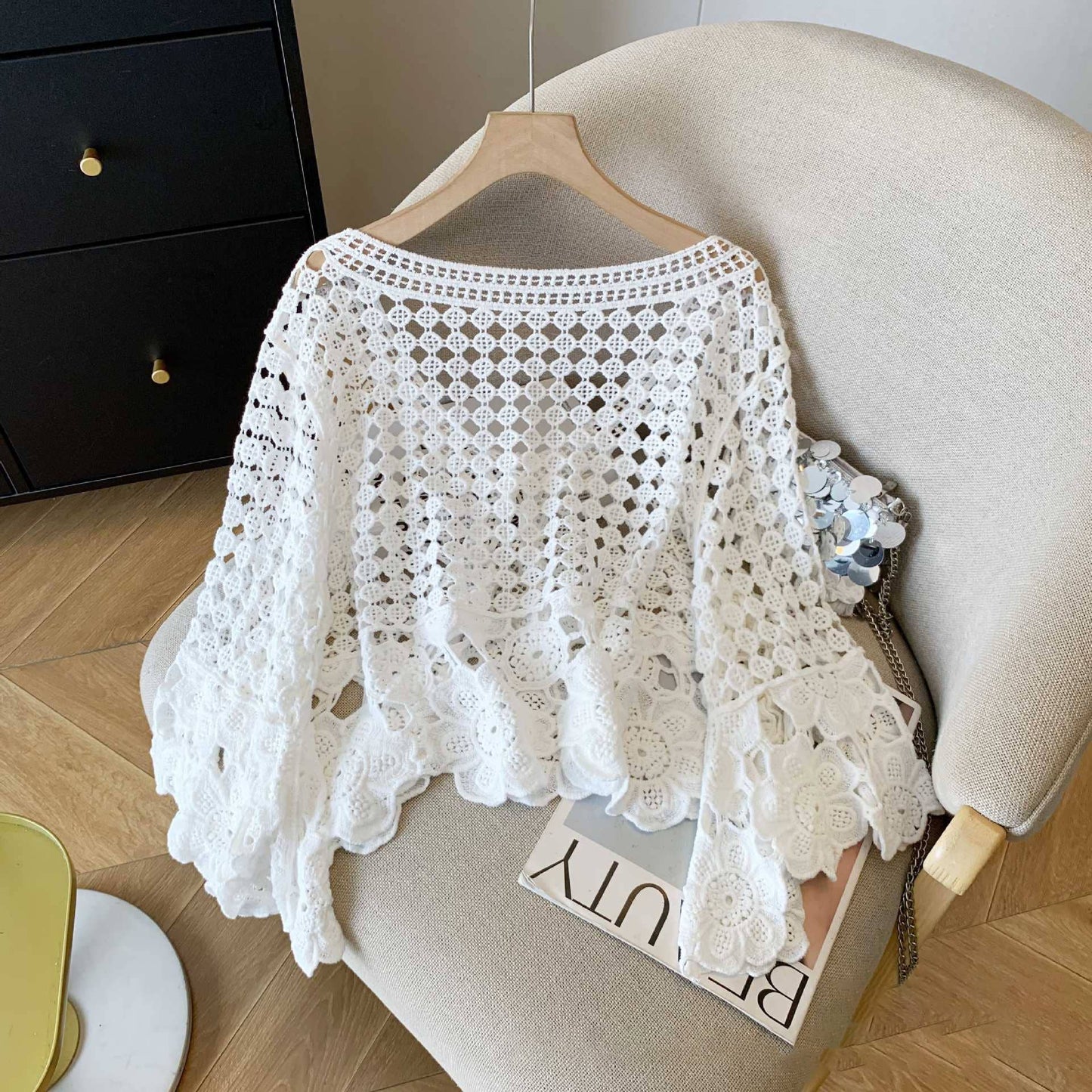 Crochet Hollow Out Cropped Beach Cover Up