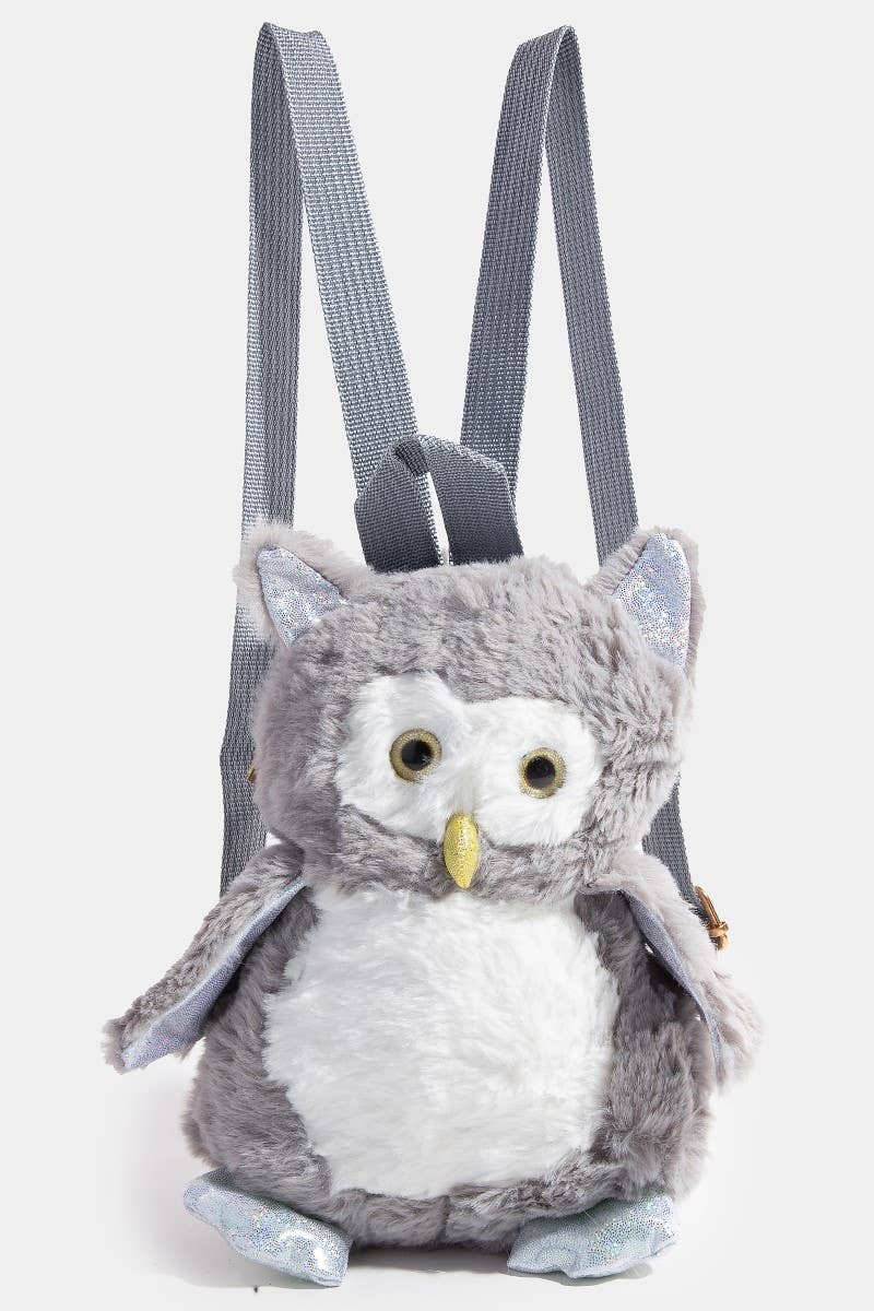 Cute Furry Owl Backpack