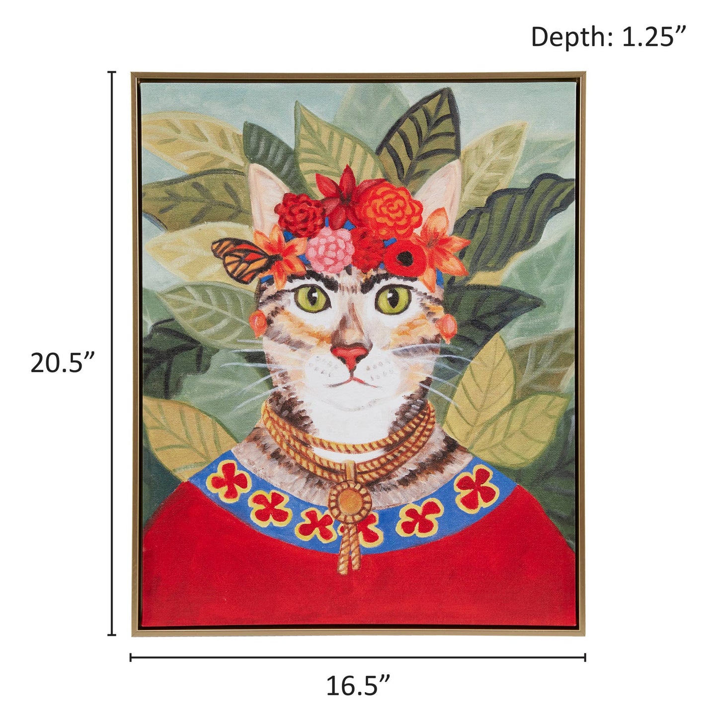Royal Pet Portrait Framed Canvas Wall Art, Bohemian Cat
