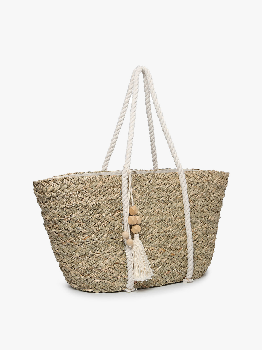 R2099 Tinsley Seagrass Tote w/ Rope Handles