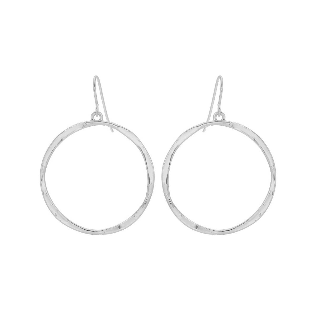 Lightly Hammered Open Circle Earrings