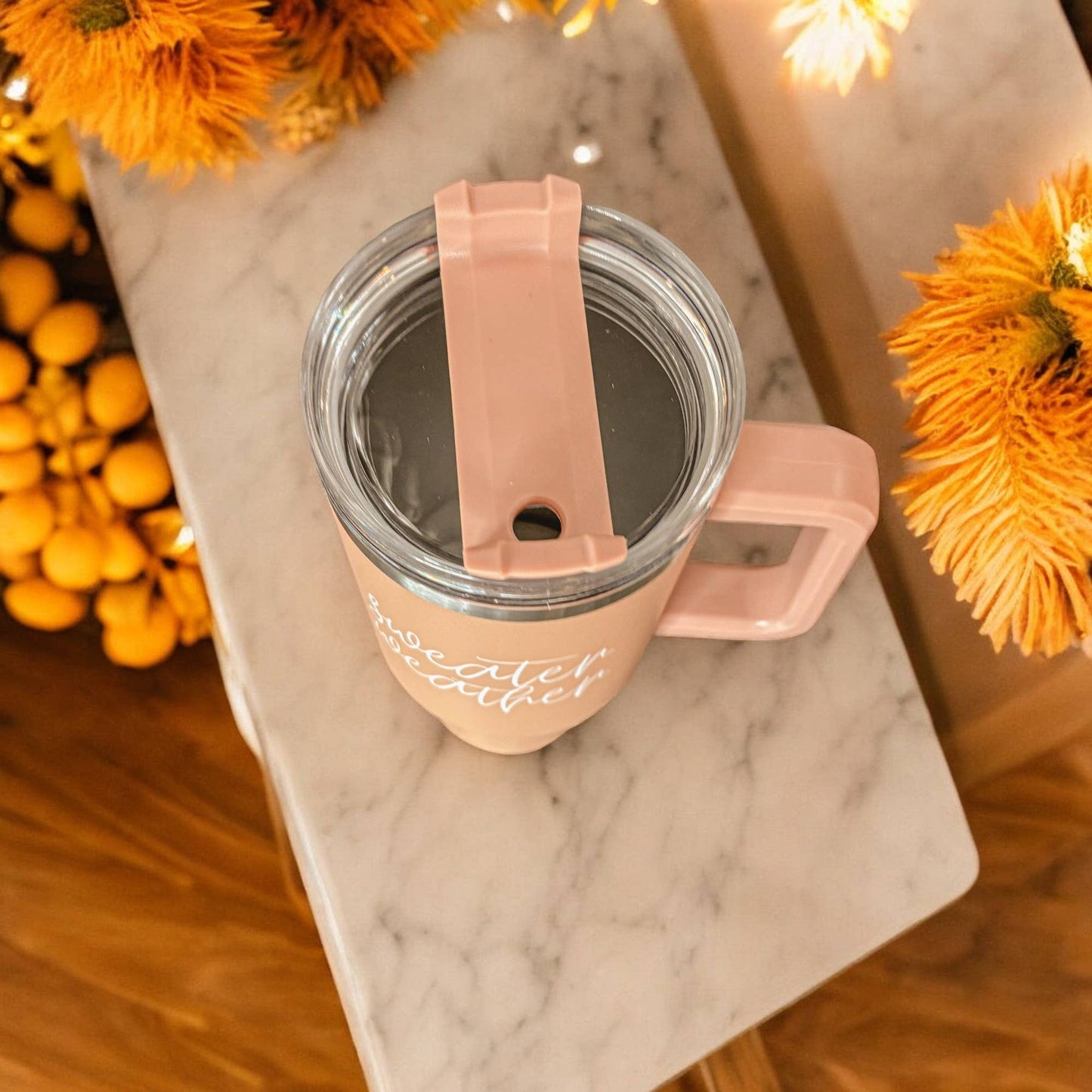 Mom's Sippy Cup, Back to School Gift, 40 oz Pink Tumbler Lid