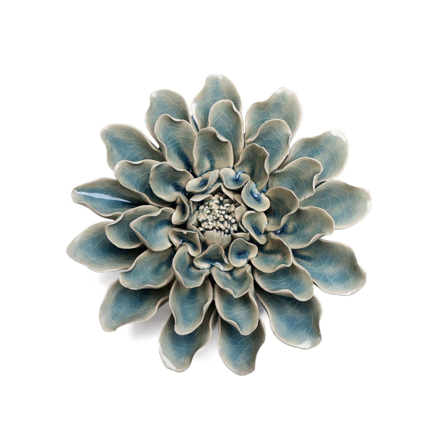 Powder Blue Aphrodite Dahlia Pottery Handmade Boxed