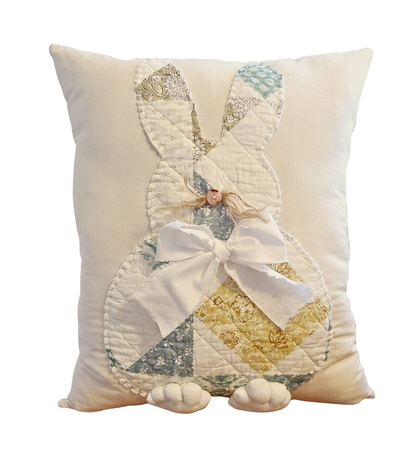Puff Paw Quilt Rabbit Pillow Handmade Decor