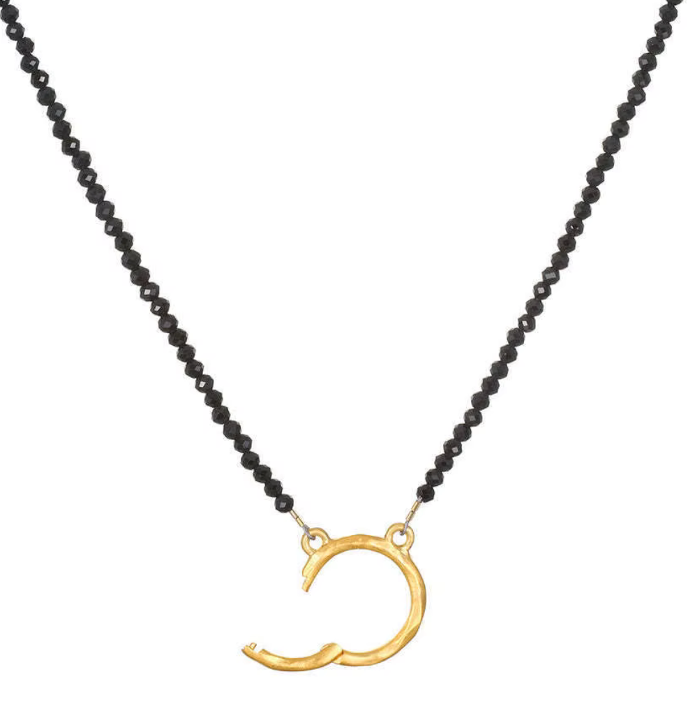 Full Circle Charm Collector Amulet Necklace 18K Gemstone