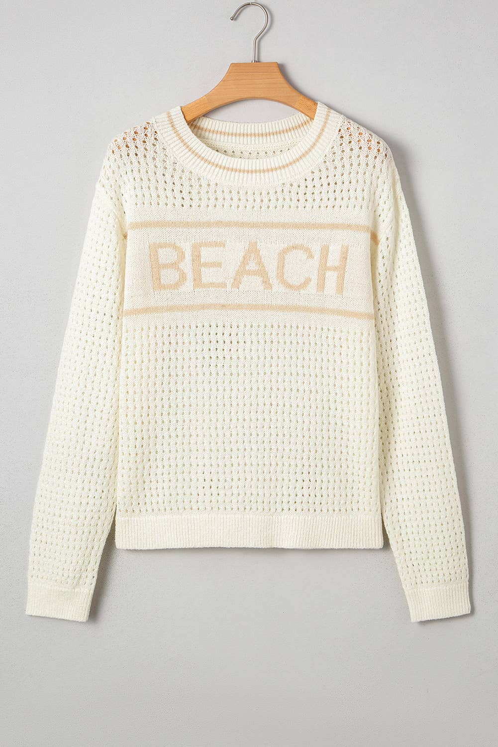 BEACH Hollow Out Knitted Lightweight Dolman Sweater (S-XL)