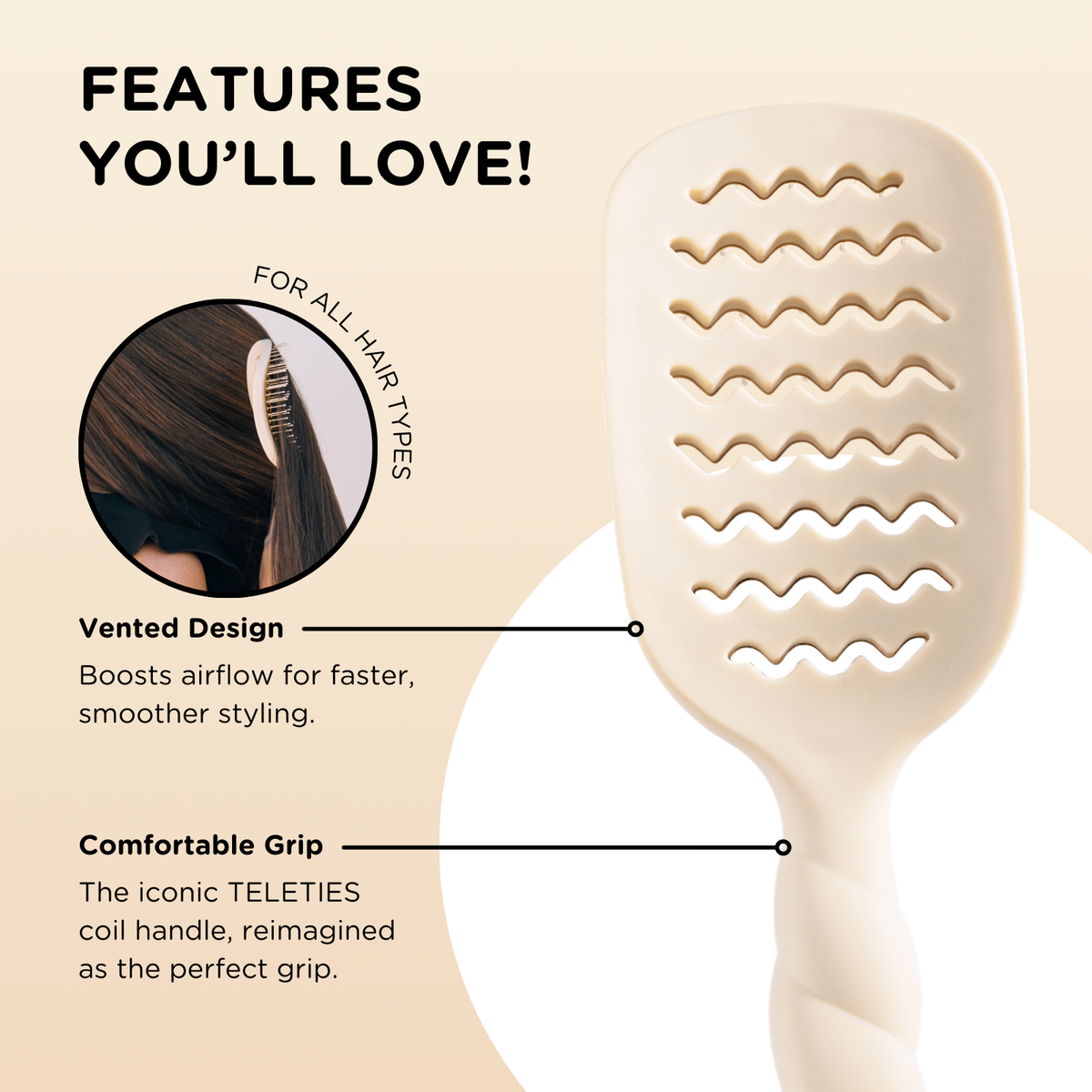 Vented Brush | Full Size | Tan