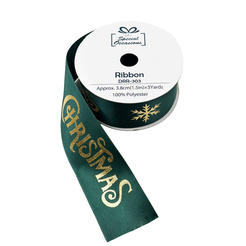 Ribbon Roll-Christmas Designs, 12Rolls/PDQ, 1"x3Yards/Roll