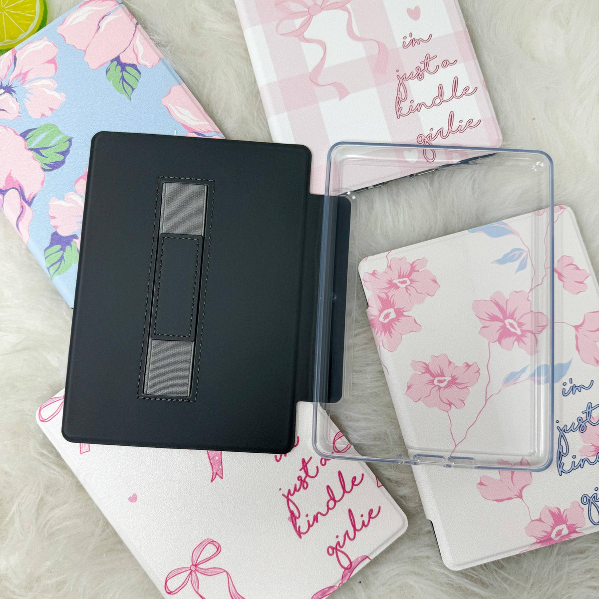 The Girlie Collection Kindle Case | Floral & Bow Clear Back