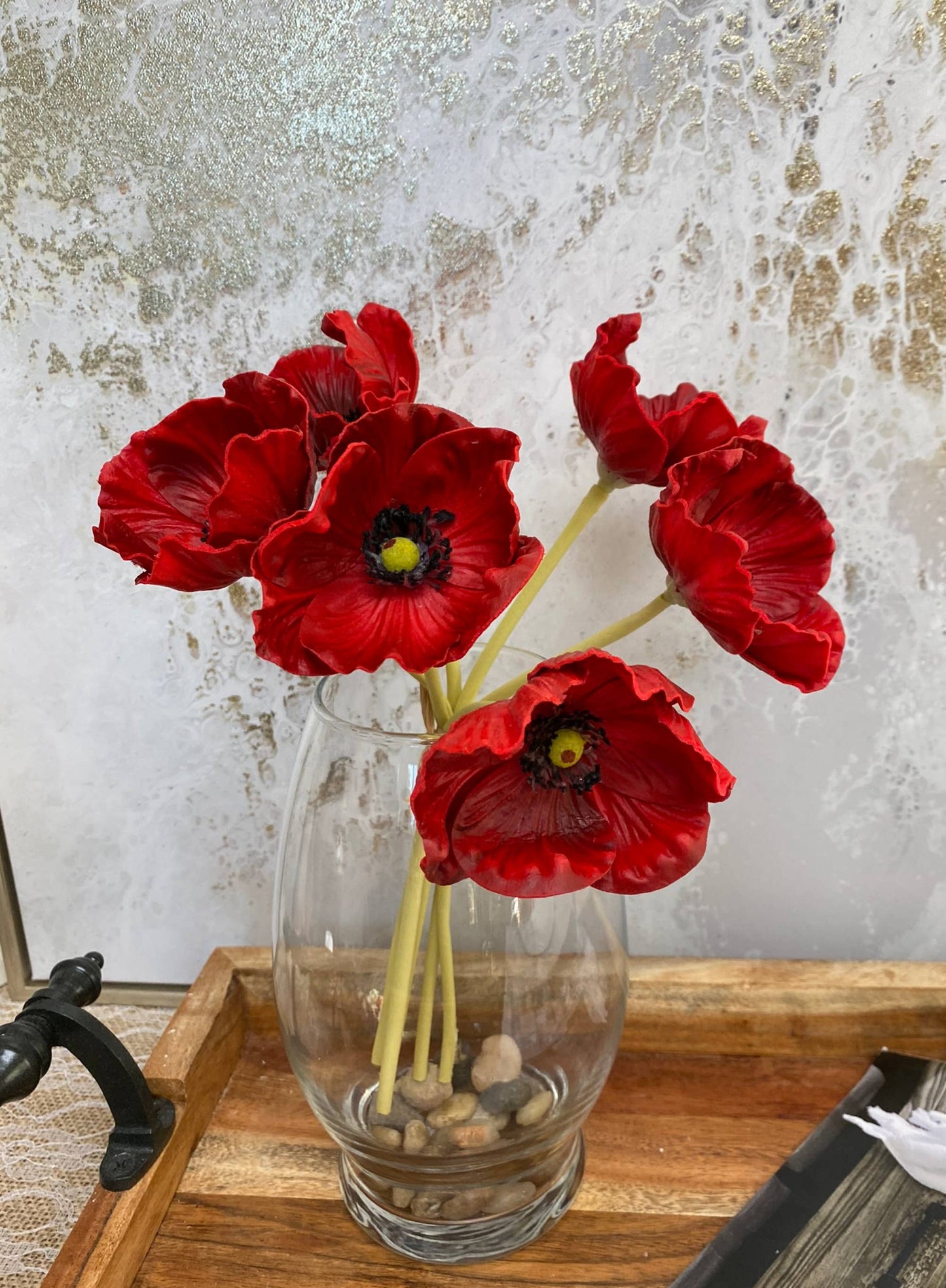 10"-11" Real Touch Poppy-6 stems per bundle
