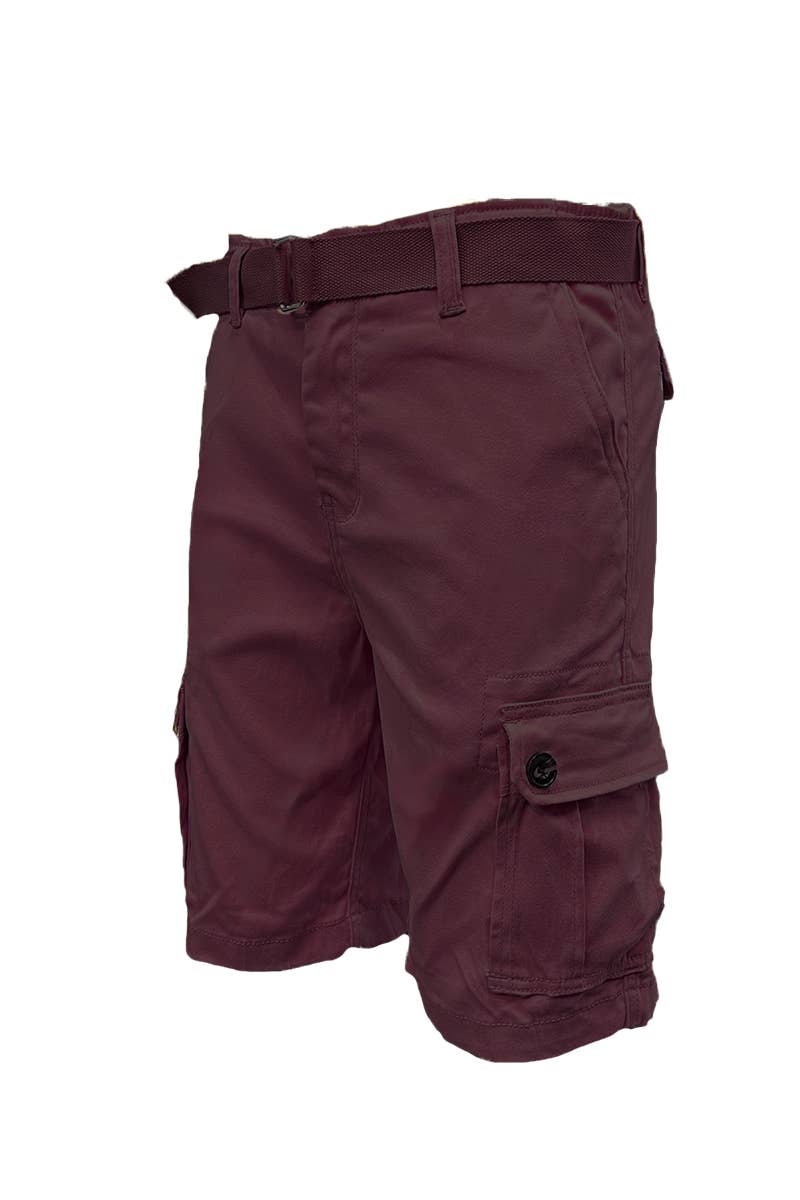 CS002 Mens Casual Cotton Belted Cargo Shorts