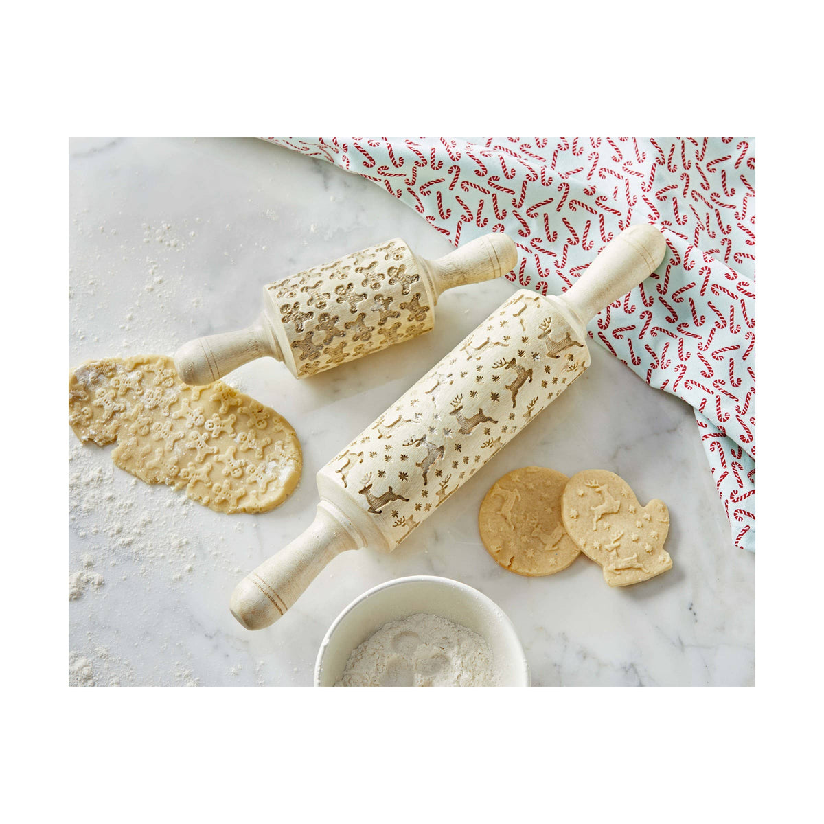Gingerbread Man Kids Embossed Rolling Pin Multi Christmas